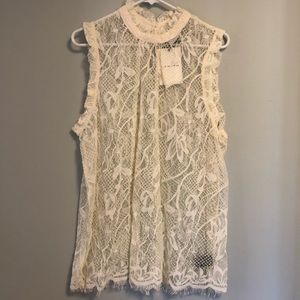 Who What Wear 1X Ivory Lace Top NWT